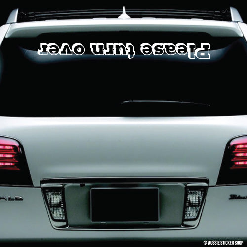 Please Turn Over Windshield Sticker