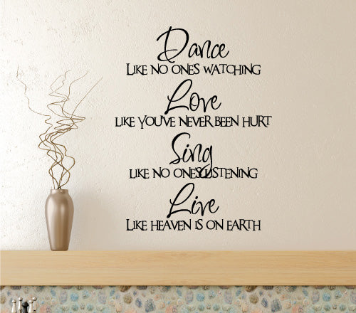 Dance Love Sing Live Wall Sticker