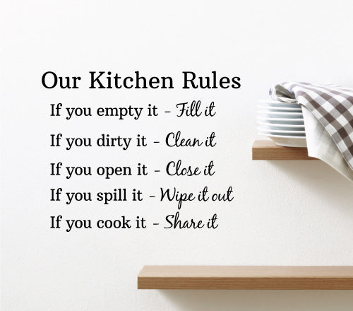 Our Kitchen Rules Wall Sticker