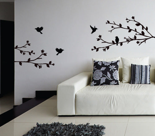 Birds Tree 3 Branches Wall Sticker