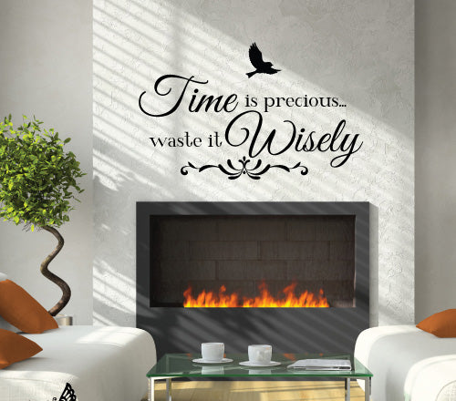 Time Is Precious Bird Wall Sticker