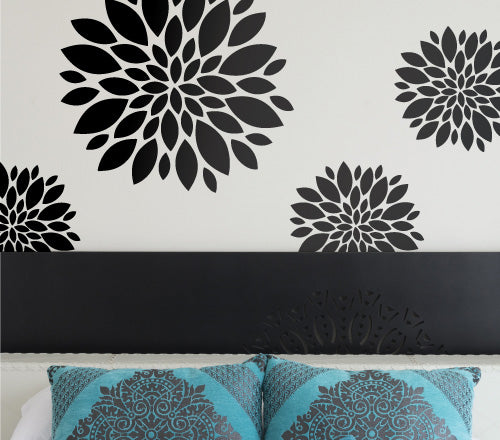 Chrysanthemum Drop (Set Of 4) Wall Sticker
