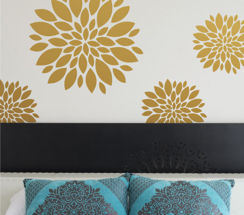 Chrysanthemum Drop (Set Of 4) Wall Sticker