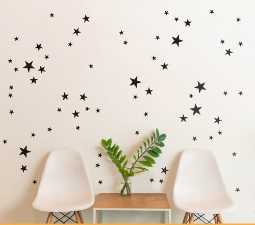 Black Stars (Set Of 65) Wall Sticker