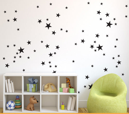 Black Stars (Set Of 65) Wall Sticker