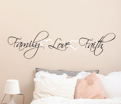 Family Love Faith Heart Wall Sticker