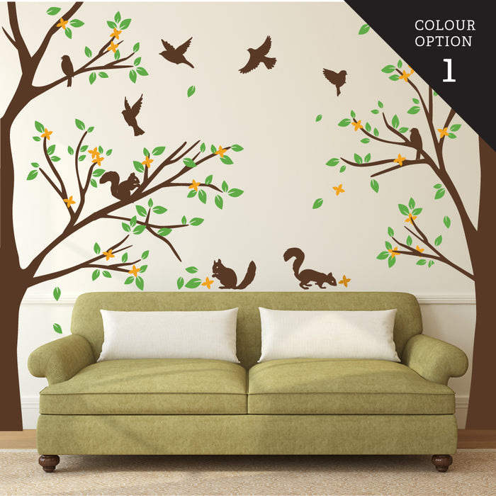 Big Tree Birds Wall Sticker