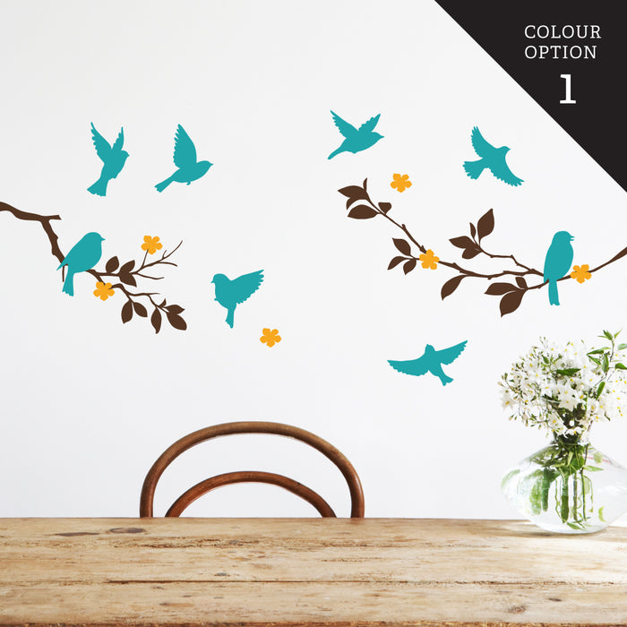 Bird Tree Blossom Wall Sticker