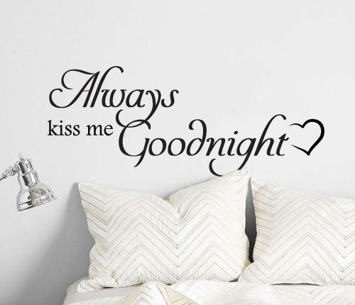 Always Kiss Me Good Night Heart Wall Sticker