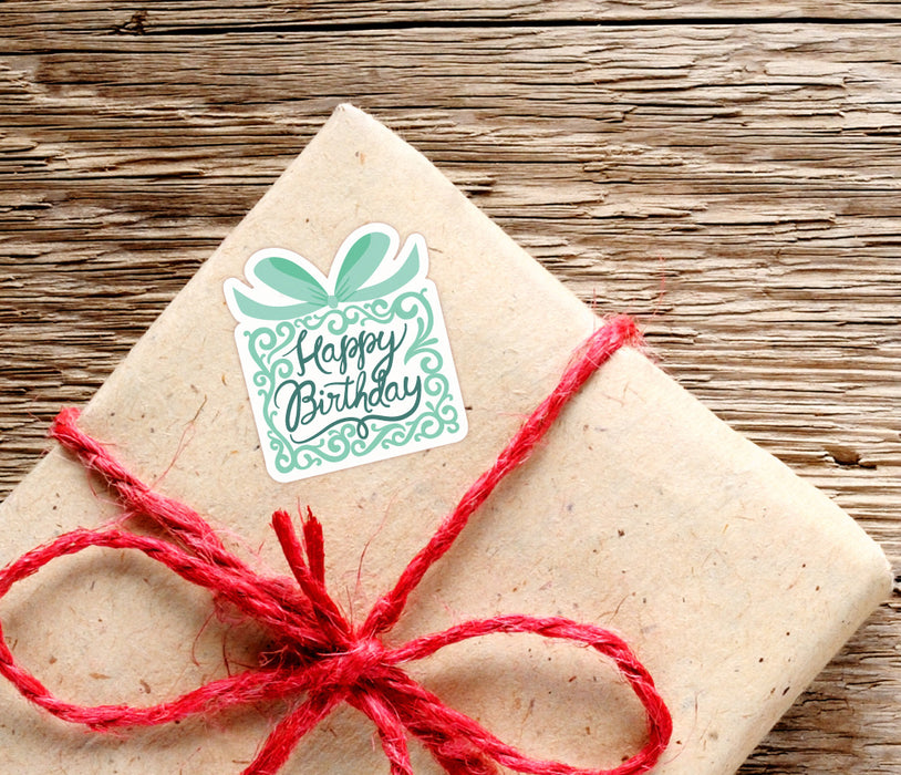 18 X Happy Birthday Mint Label Sticker