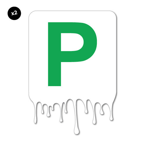 2X P Plate Green Qld Paint Jdm Sticker Decal