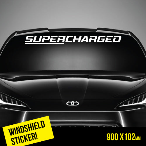 Supercharged Windshield Top Jdm Sticker