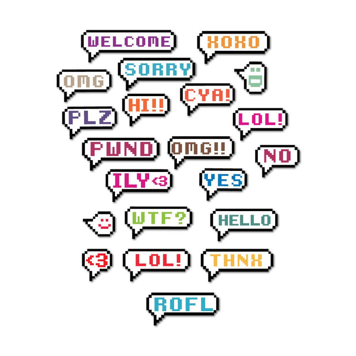 8Bit Speech Bubble Text Speak Set Of 21 Car Sticker Decal