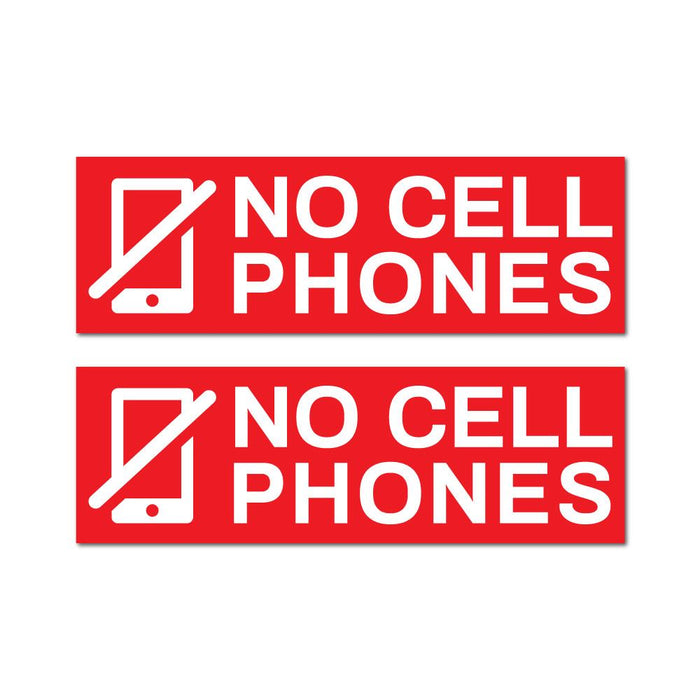2X No Cell Phone Sticker Decal