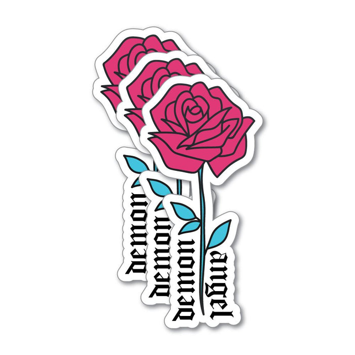 3X Angel Demon Rose Sticker Decal