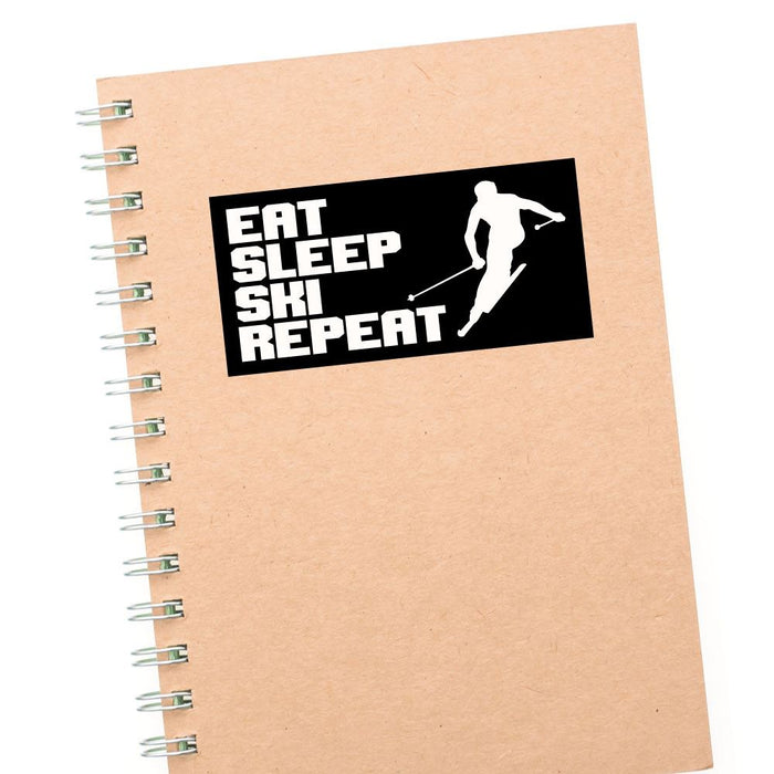 Eat Sleep Ski Repeat  Sticker Decal