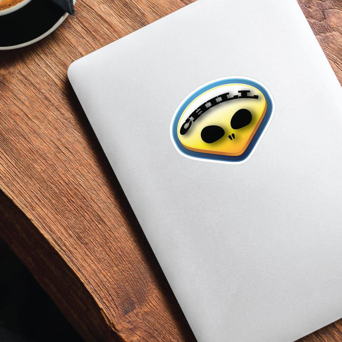 Chill Alien Face Sticker Decal