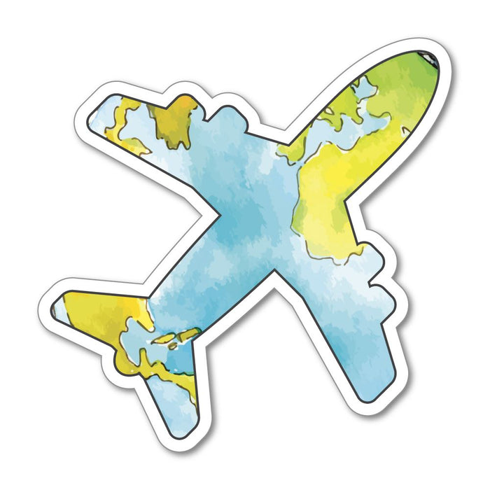 World Adventure Explore Airplane Sticker Decal