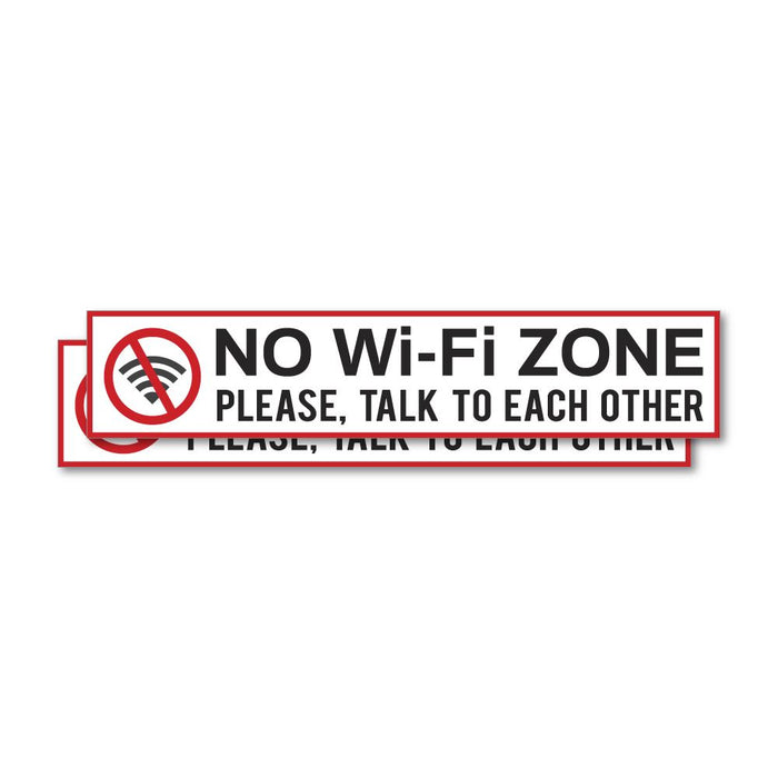 2X No Wifi Zone Sticker Decal