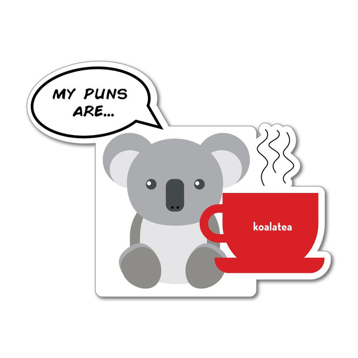 Koala Pun Tea Funny Car Sticker Decal
