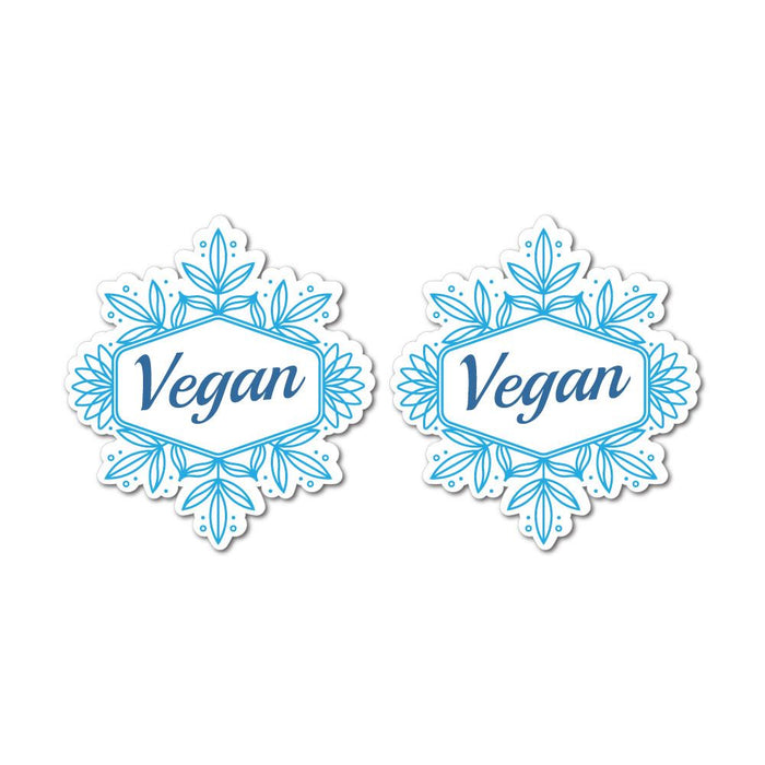 Vegan Snowflake Badge X2 Sticker Decal