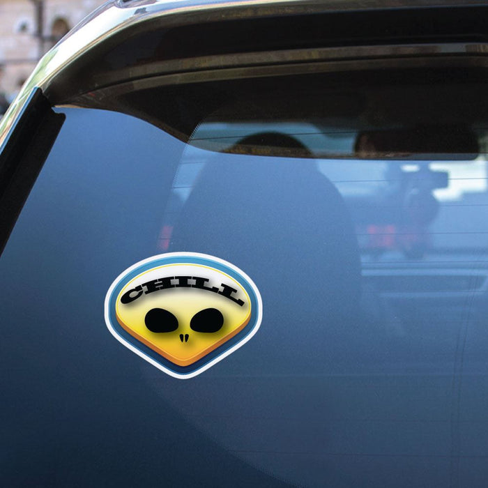 Chill Alien Face Sticker Decal