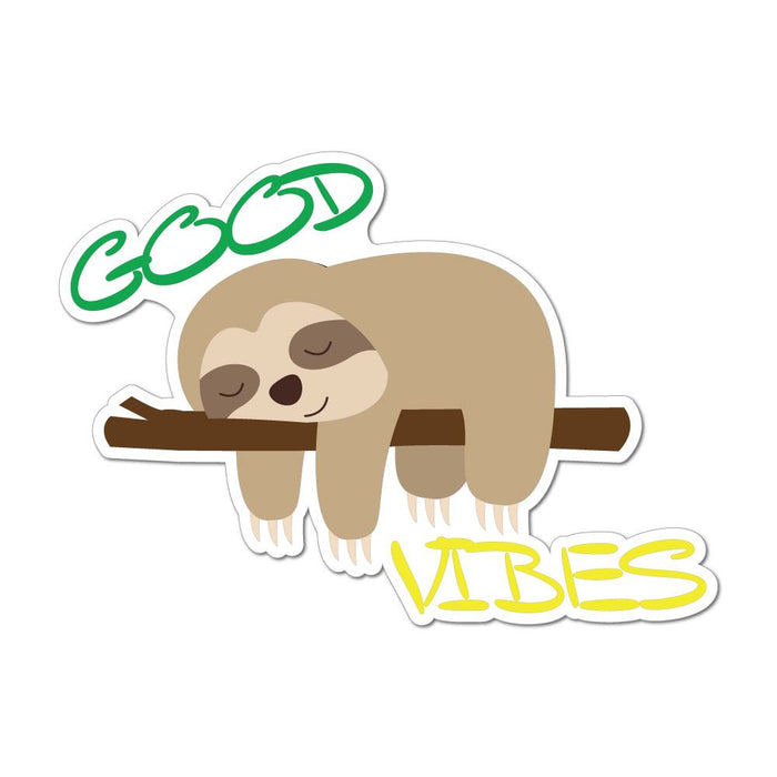 Good Vibes Sleepy Sloth Car Sticker Decal