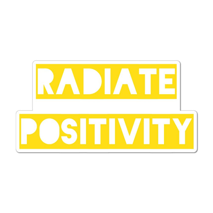 Radiate Positivity Yellow Happy Sunshine Positive Vibes Car Sticker Decal