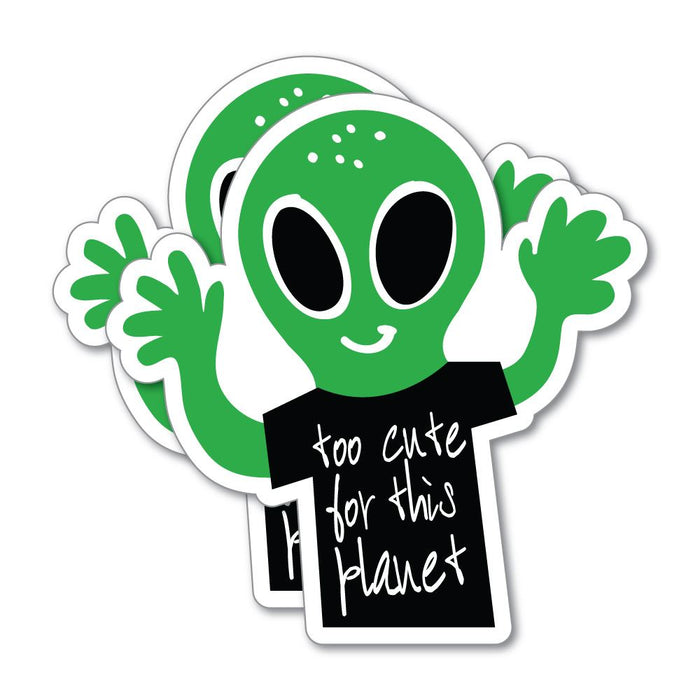 2X Too Cute For This Planet Sticker Decal