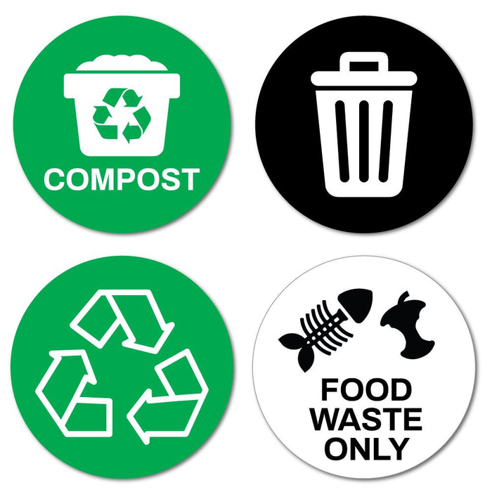 4X Recycle Stickers Food Compost Trash Sticker Decal