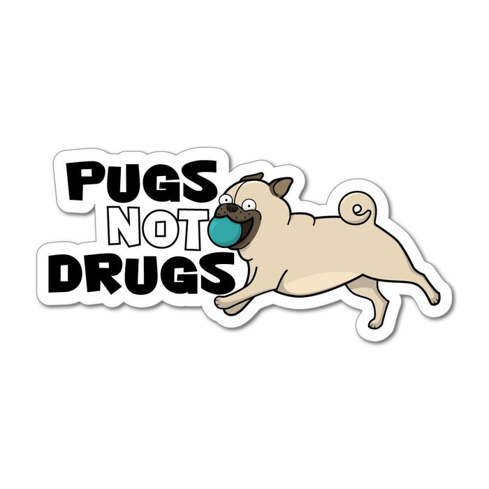 Pugs Not Drugs Dog Pug Cute Fetch Pet Car Sticker Decal