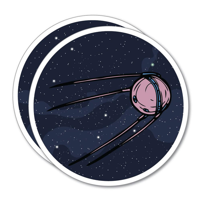 2X Satellite In Space Sticker Decal