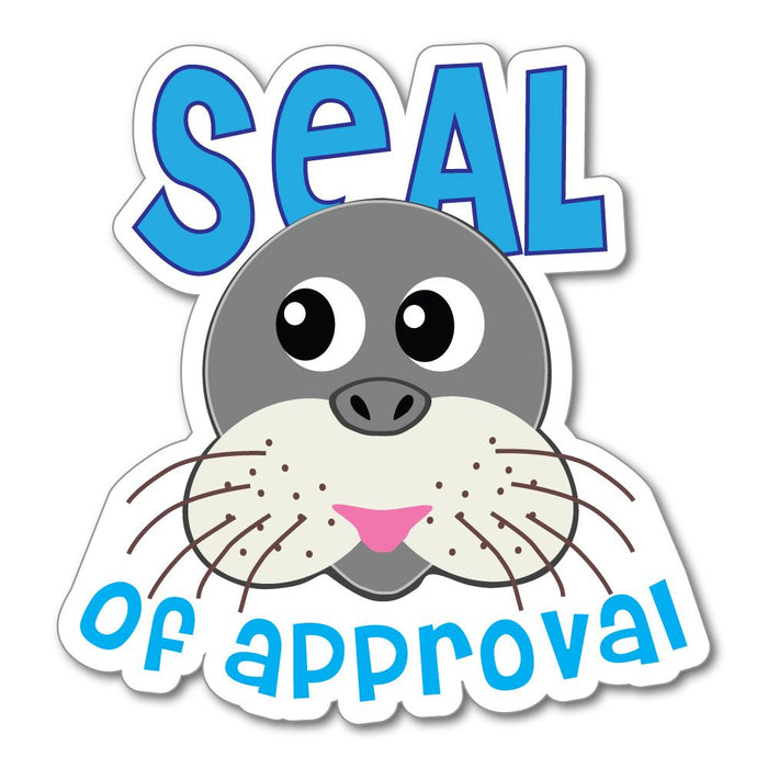 Seal Of Approval Funny Blue Stick Cute Car Sticker Decal