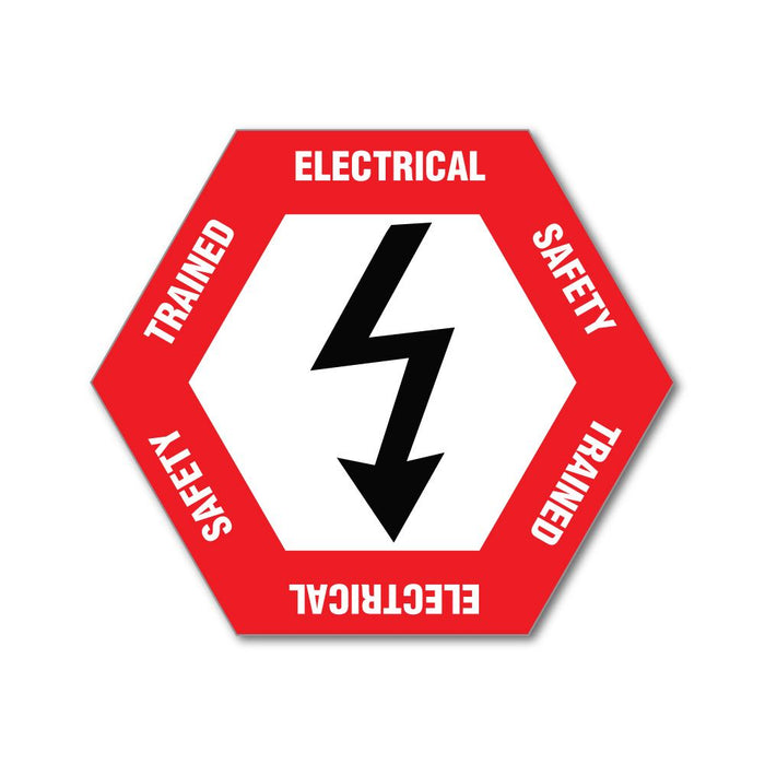 Electrical Trained Safety Red Lightning Bolt Electrician Car Sticker Decal