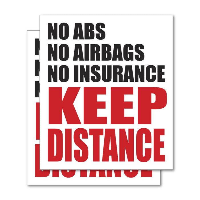 2X Keep Distance Sticker Decal