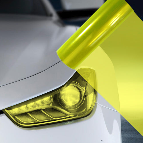 1.2M X 30Cm Fluro Yellow Car Headlight Fog Light Tint Film