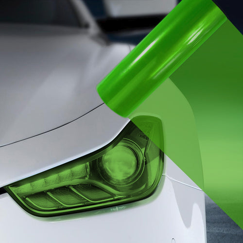 2X A4 Green Car Headlight Fog Light Tint Film