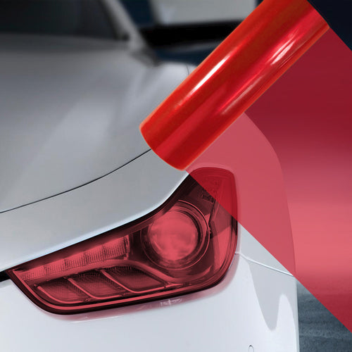 2X A4 Red Car Headlight Fog Light Tint Film