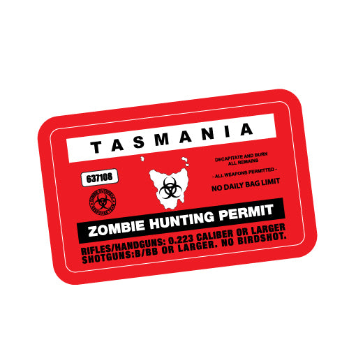 Zombie Hunting Permit Tas Jdm Sticker Decal