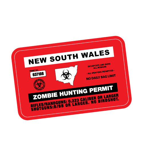 Zombie Hunting Permit Nsw Jdm Sticker Decal