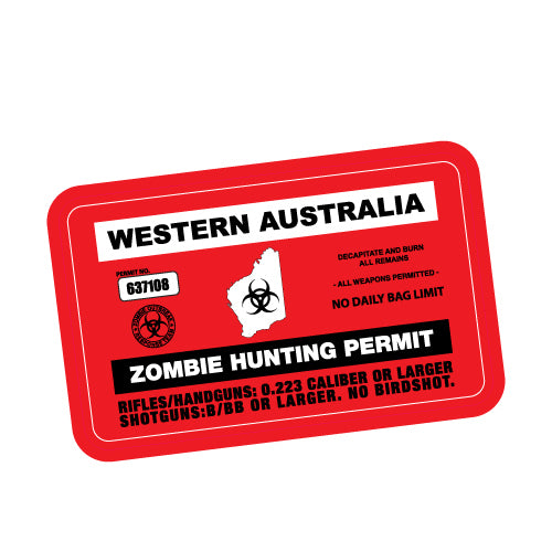 Zombie Hunting Permit Wa Jdm Sticker Decal