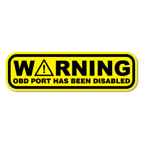 Warning Obd Port Sticker Decal