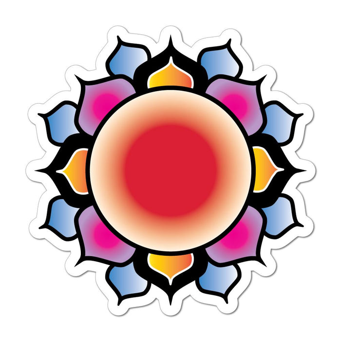 Flower Lotus Hippie Buddhism Colourful Floral Henna Car Sticker Decal