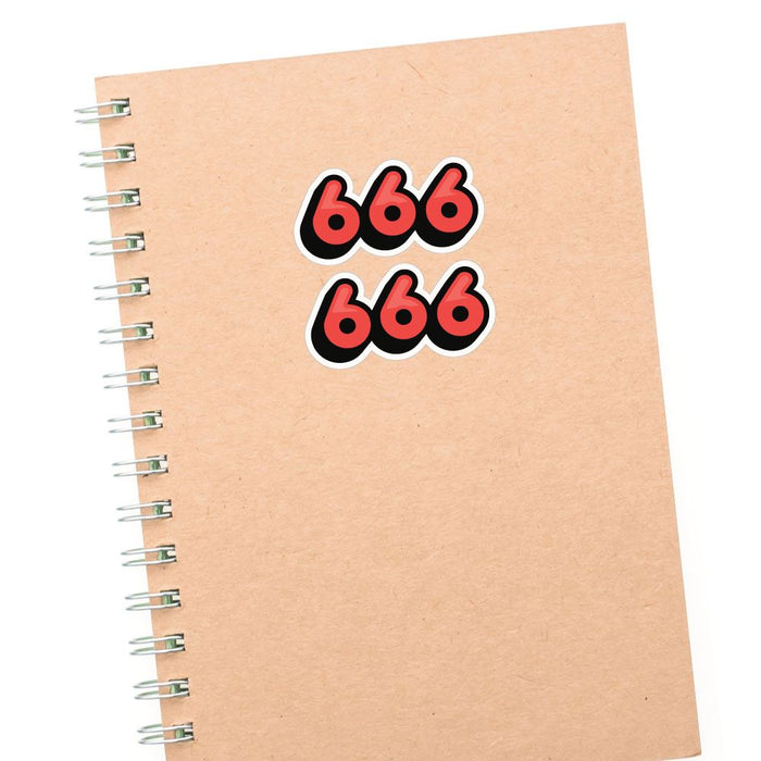 2X Devils Number 666 Sticker Decal | Grunge Stickers - Sticker Collective