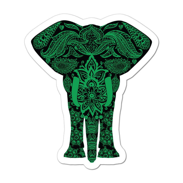 Elephant Henna Pattern Green Mandala Hippy Boho Love Animal Car Sticker Decal