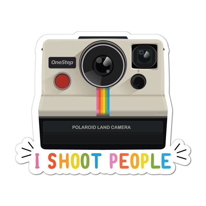 I Shoot People Polaroid Land Camera Photography Retro Vintage Car Sticker Decal