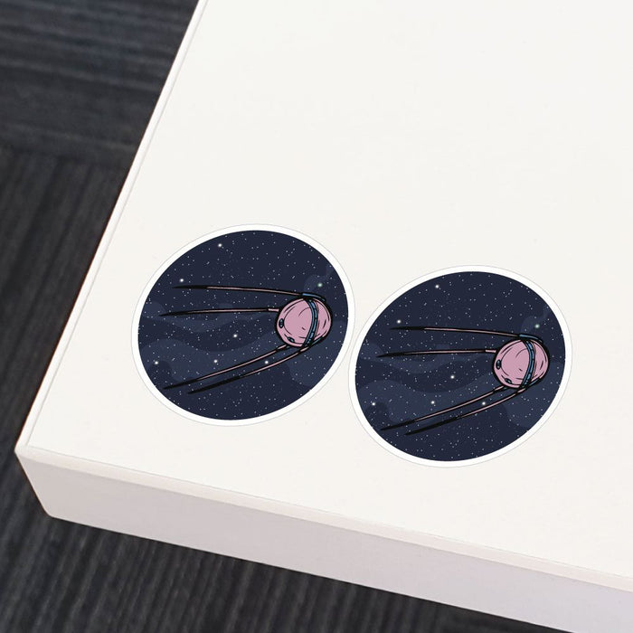 2X Satellite In Space Sticker Decal