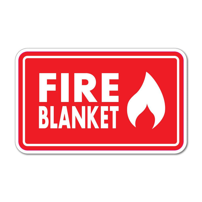 Fire Blanket Saftey Sign Red Warning Car Sticker Decal