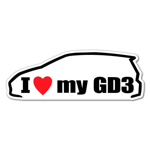 Gd 3 Sticker I Love My Gd3 Jdm Car Sticker Decal | JDM Stickers - Sticker Collective