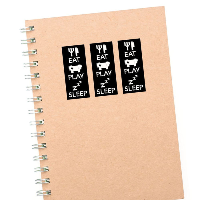 3X Eat Play Games Sleep Sticker Decal